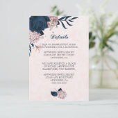 ネイビエレガントー&ピンクの花ネイビ葉ー詳細 エンクロージャーカード (スタンド正面)