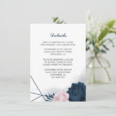 ネイビエレガントー&ピンクの花詳細 エンクロージャーカード (スタンド正面)