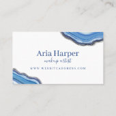 ネイビエレガントー&ブルーグード金ゴールドグリッターアゲート 予約カード (裏面)