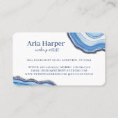 ネイビエレガントー&ブルーグード金ゴールドグリッターアゲート 名刺 (裏面)