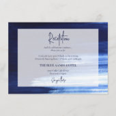 ネイビエレガントー&ホワイトカラー洗濯式レセプション エンクロージャーカード (正面)