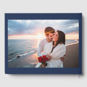 ネイビエレガントー&ホワイトフローラ写真結婚ズ ゲストブック (裏面)