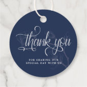 ネイビエレガントー&ホワイトフローラ結婚ズ・サンキュー フェイバータグ (裏面)