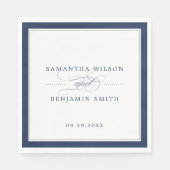 ネイビエレガントー&ホワイト結婚ズ スタンダードランチョンナプキン (正面)