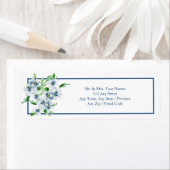 ネイビエレガントー・ホワイト結婚差出人住所 ラベル (インサイチュ)