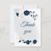 ネイビエレガントー&ホワイト花植物園 サンキューカード (正面)