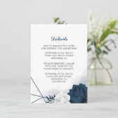 ネイビエレガントー&ホワイト花詳細エンクロージャカー エンクロージャーカード (スタンド正面)