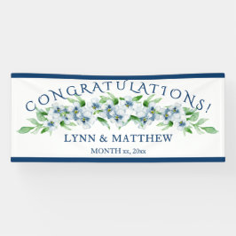 ネイビエレガントー&ホワイト – ウェディングレセプションサイン 横断幕