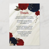 ネイビエレガントー&レッドフラワーエンクロージャ詳細カード エンクロージャーカード (正面)