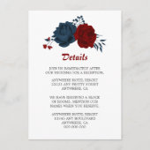 ネイビエレガントー&レッドフラワーエンクロージャ詳細カード エンクロージャーカード (正面)