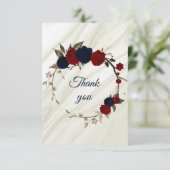 ネイビエレガントー&レッドフラワーボタニック サンキューカード (スタンド正面)