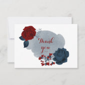 ネイビエレガントー・レッド・フローラ サンキューカード (正面)