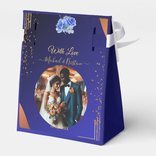 ネイビエレガントー&焦げオレンジ |写真ありがとう フェイバーボックス (裏面サイド)