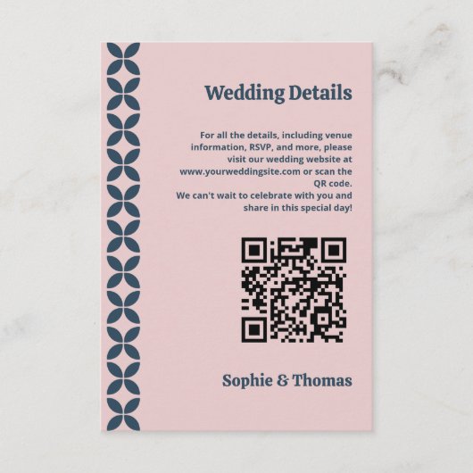 ネイビエレガントー&赤面ピンク エンクロージャーカード (正面)