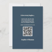 ネイビエレガントー&赤面ピンク 招待状 (裏面)