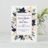 ネイビエレガントー&赤面結婚ズお祝い 招待状 (スタンド正面)