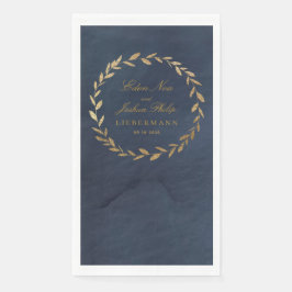 ネイビエレガントー&金ゴールドオリーブブランチリース結婚ズ