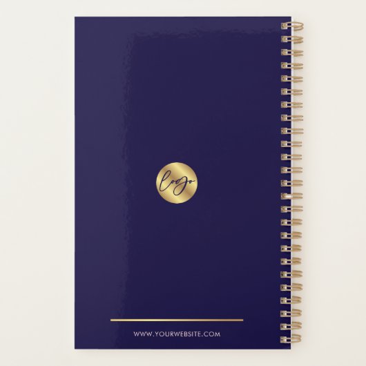 ネイビエレガントー&金ゴールドカスタムビジネスロゴ2025 プランナー手帳 (裏面)