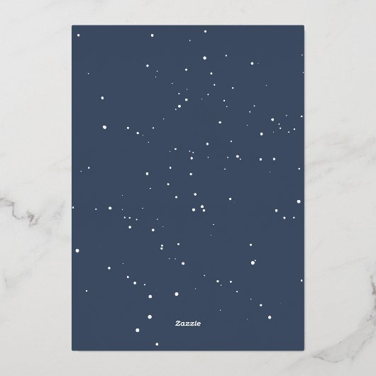 ネイビエレガントー&金ゴールドクリスマスパーティー 箔招待状 (裏面)