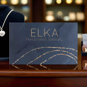 ネイビエレガントー&金ゴールドドットデザイナー名刺 名刺