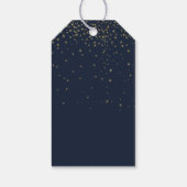 ネイビエレガントー&金ゴールドフォールリングスターズ結婚式の引き出物 ギフトタグ (裏面)