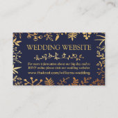 ネイビエレガントー&金ゴールドフローラ結婚コレクション エンクロージャーカード (正面)