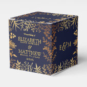 ネイビエレガントー&金ゴールドフローラ結婚コレクション フェイバーボックス (正面サイド)