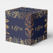 ネイビエレガントー&金ゴールドフローラ結婚コレクション フェイバーボックス (裏面サイド)