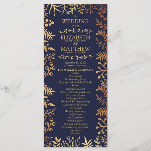 ネイビエレガントー&金ゴールドフローラ結婚コレクション プログラム (正面)