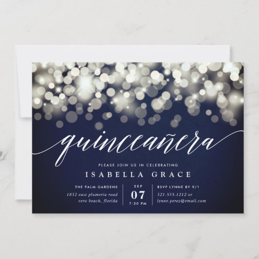 ネイビエレガントー&金ゴールドライトキンセアニェラ 招待状 (正面)