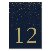 ネイビエレガントー&金ゴールド落下スター結婚ズ テーブルナンバー (裏面)