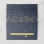 ネイビエレガントー&金ゴールド落下スター結婚ズ プレイスカード (外部開封)