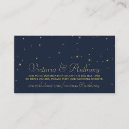 ネイビエレガントー&金ゴールド落下スター結婚ズWebサイト エンクロージャーカード