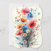 ネイビエレガント赤面フローラ結婚式招待状 招待状 (裏面)