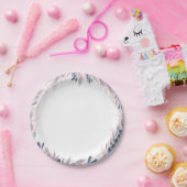 ネイビエレガント赤面水彩紙プレート ペーパープレート (パーティー)