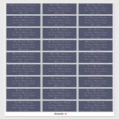 ネイビエレガント赤面結婚ズゲスト住所 シール (シート)