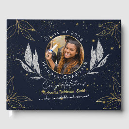 ネイビエレガント金ゴールド卒業ゲストブック ゲストブック