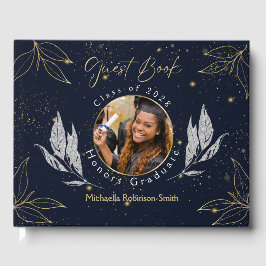 ネイビエレガント金ゴールド卒業ゲストブック ゲストブック