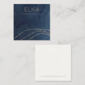 ネイビエレガント&金ゴールドドットスクエアネックレスディスプレイカード スクエア名刺 (正面/裏面)