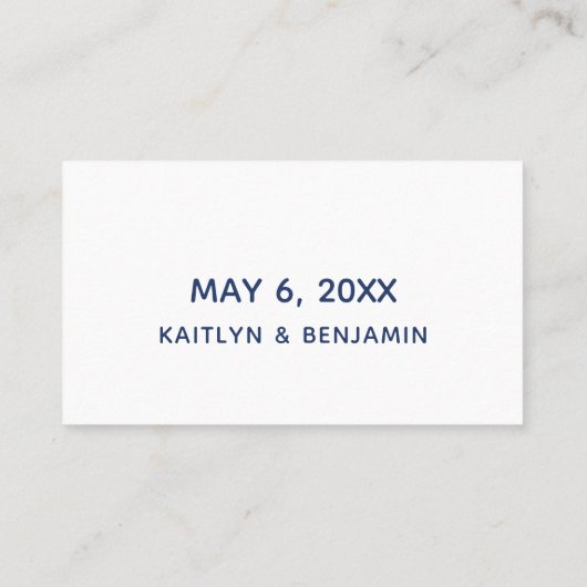 ネイビカジュアルーの結婚詳細エンクロージャカード 名刺 (裏面)