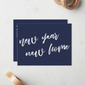 ネイビカジュアルーブルー新年新住宅発表 ノートカード (正面/裏面インサイチュ)