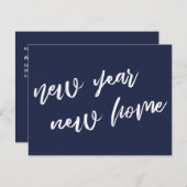 ネイビカジュアルーブルー新年新住宅発表 ノートカード (正面/裏面)