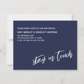 ネイビカジュアルーブルー新年新住宅発表 ノートカード (裏面)