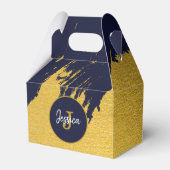 ネイビカスタマイズブフェイクブルーの金ゴールドブラシストローク フェイバーボックス (裏面サイド)