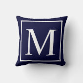 ネイビカスタマイズブブルーのモノグラム クッション (裏面)