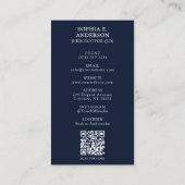 ネイビカスタマイズーブルー大学院写真QR名 コーリングカード (裏面)