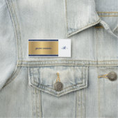 ネイビカスタムーエレガントブルー金ゴールドモノグラムの 名札 (インサイチュ)