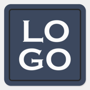 ネイビカスタムーブルーのフレーム付きロゴ スクエアシール