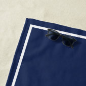 ネイビカスタムーブルーのフレーム付きロゴ ビーチタオル (インサイチュ)