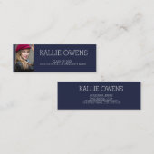 ネイビカスタムーブルー写真卒業Insert名刺 コーリングカード (正面/裏面)